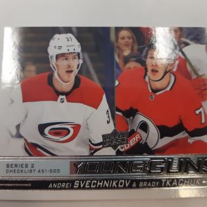 2018-19 Upper Deck Young Guns Checklist Svechnikov/Tkachuk