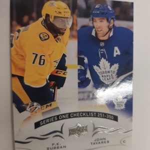 2018-19 Upper Deck Series One Checklist 251-350 Subban/Tavares