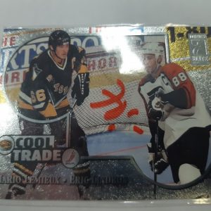 1995-96 Donruss Elite Mario Lemieux Eric Lindros Cool Trade Redemption