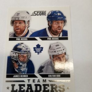 Team leaders score 2013-2014 Phil Kessel, Phil Kessel, James Reimer, Colton Orr