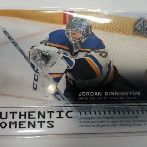 2019-20 Upper Deck SP Authentic Moments Jordan Binnington