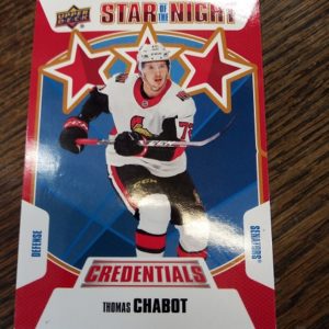 2019-20 Upper Deck credentials Thomas Chabot Star of the Night