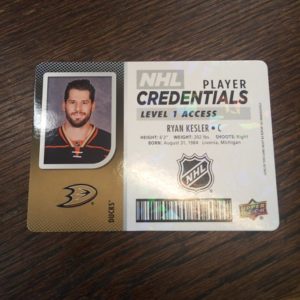2017-18 mvp nhl player credentials Ryan Kesler