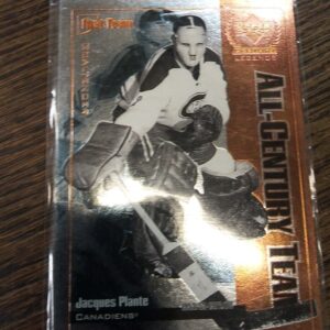 1999-2000 UD century legends Jacgues Plante all century team