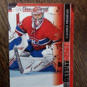 2020-21 UD series 1 Debut Dates Cayden Primeau