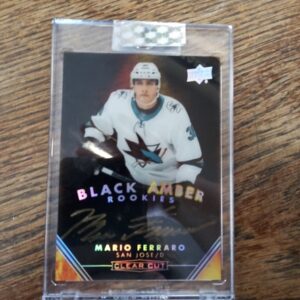 2019-20 UP Clear Cut Black Amber rookie Mario Ferraro