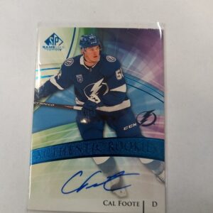 2020-2021 Upper Deck SP game used hockey Cal Foote authentic rookies singature