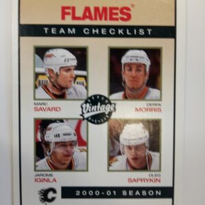 2000-2001 Upper Deck Vintage Flames Team Checklist Savard/Morris/Iginla/Saprykin