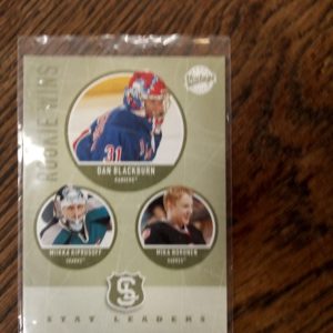 2002-03 UD rookie wins Dan Blackburn, Miikka Kiprusoff, Mika Noronen