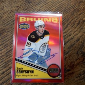 2020-21 UD OPC platium Zach Senyshyn rookie sign.