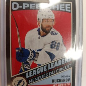 2019-20 O-Pee-Chee Black Border Nikita Kucherov League Leaders 87 Assists /100