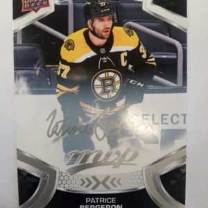 2021-2022 Upper Deck MVP White Signature Patrice Bergeron