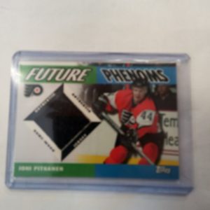 2004 the topps Joni Pitkanen authentic game worn jersey