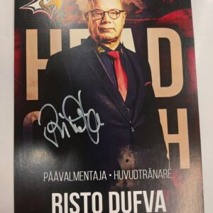 Vaasan Sport fanikuvat valmentaja Risto Dufva nimmarilla