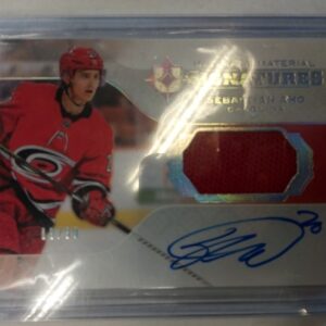 2019-2020 Upper Deck Ultimate Material Signatures Sebastian Aho /99