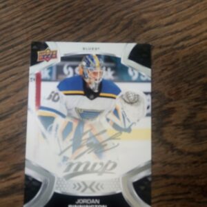 2021-22 UD mvp sign Jordan Binnington