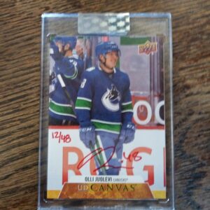 2020-21 UD clear cut canvas Olli Juolevi signature