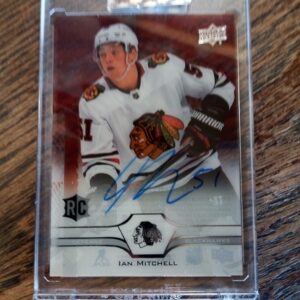 2020-21 UD clear cut plastick Ian Mitchell RC signature