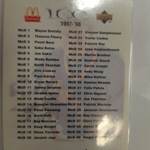 1997-98 Upper Deck ICE McDonald's Checklist