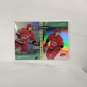 2021-22 UD Synergistic duos Sebastian Aho - Andrei Svechnikov no1