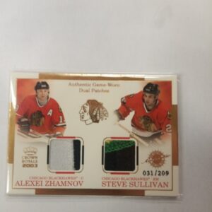 2003 pacific crown royale Alexei Zhamnov -Steve Sullivan patches