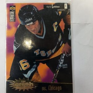 1995-96 UD Mario Lemieux you crash the game Gold
