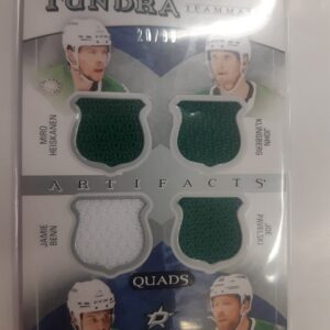 2022-23 Artifacts Tundra Teammates Heiskanen Klingberg Benn Pavelski Quad Jersey /99