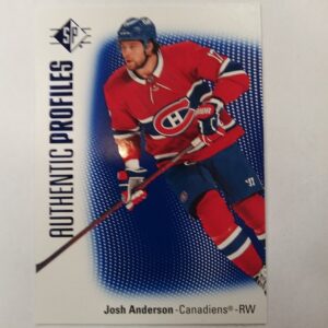 2021-2022 Upper Deck SP authentic profiles Josh Anderson blue