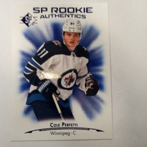 2021-2022 Upper Deck SP rookie authentics Cole Perfetti blue