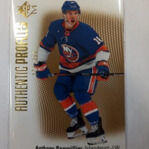 2021-2022 Upper Deck SP Authentics profiles Anthony Beauvillier gold