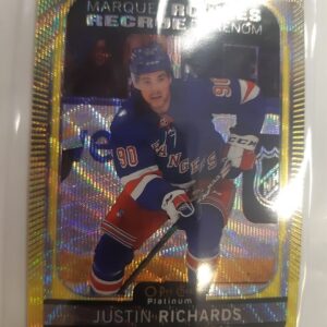 2021-22 O-Pee-Chee Platinum Marquee Rookies Justin Richards Neon Yellow Surge