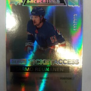 2021-2022 Upper Deck Credentials Debut Ticket Access Tarmo Reunanen /999