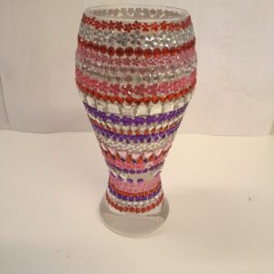 Värikäs lasi maljakko (K)