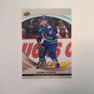 2023-24 UD MVP Quinn Hughes signature