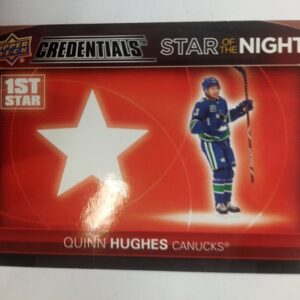 2021-2022 Upper Deck Credentials Star of the Night Quinn Hughes