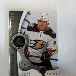 2021-2022 Upper Deck game used rookie Trevor Zegras