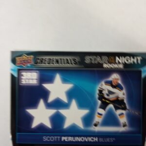 2021-22 UD credentials star of the night rookie Scott Perunovich
