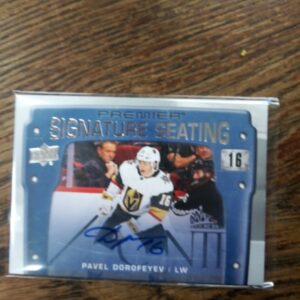 2021-22 UD premier Signature Seating Pavel Dorofey signature