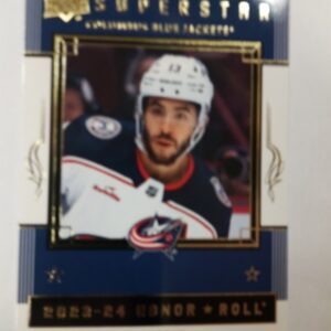 2023-24 UD series 1 superstar honnor roll Johny Gaudreau blue