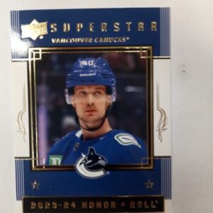 2023-24 UD series 1 superstar honor roll Elias Pettersson blue