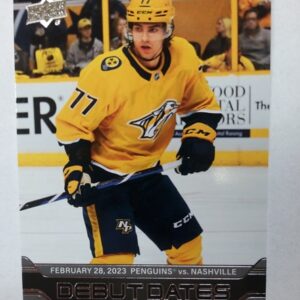 2023-24 UD series 1 debut dates Luke Evangelista