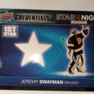 2021-22 Upper Deck Credentials Star of the Night Rookie Jeremy Swayman