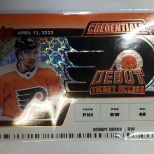 2022-2023 Upper Deck Credentials Debut Ticket Access Bobby Brink /149