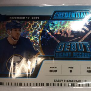 2022-2023 Upper Deck Credentials Debut Ticket Access Casey Fitzgerald /99