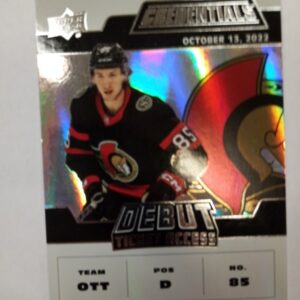 2022-2023 Upper Deck Credentials Debut Ticket Access Jake Sanderson