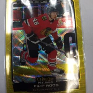 2022-2023 O-Pee-Chee Platinum Marquee Rookie recrue de renom Filip Roos neon yellow surge