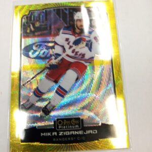 2022-2023 O-Pee-Chee Platinum Mika Zibanejad Neon Yellow Surge