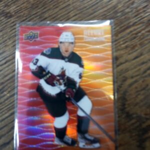 2023-24 UD Allure color flow red orange Matias Maccelli