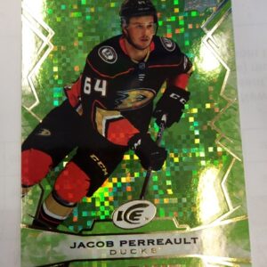 2022-23 UD Ice Rookie Jacob Perreault Green Parallel