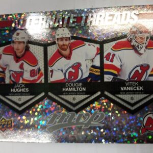 2023-24 Upper Deck mvp Alternate Threads Jack Hughes, Dougie Hamilton, Vitek Vanecek